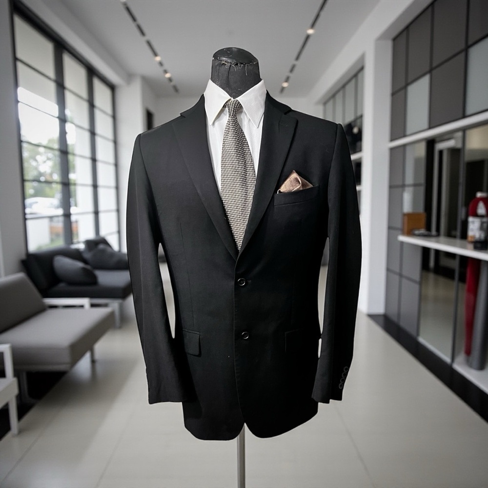 Pronto Uomo Black Suit With Tan Accents
